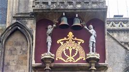Just for once we arrived at Wells Cathedral at the right time to see the outside clock doing its thing
